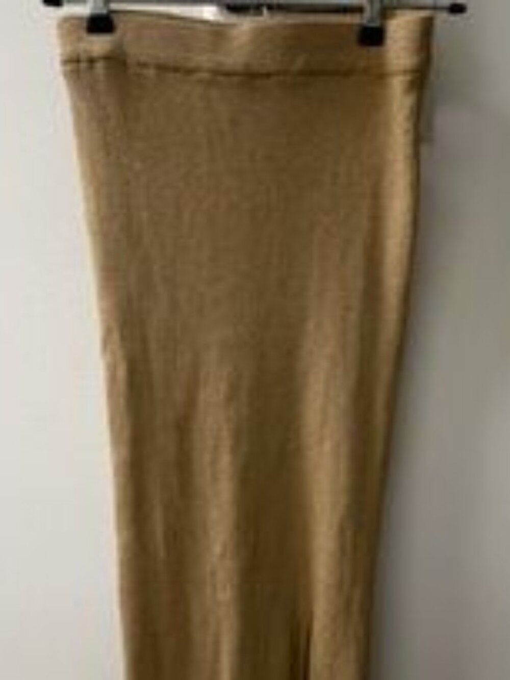 Gold Ribbed Knit Midi Skirt – Size S - Picture 2 of 5